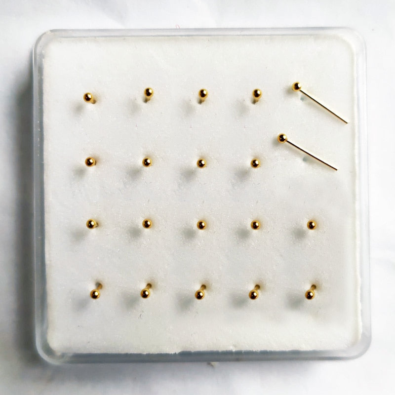 100% 925 Sterling Zilver 1.5 Mm Bal Neus Stud Pin Klassieke Neusgat Piercing Sieraden 20 Stks/pak