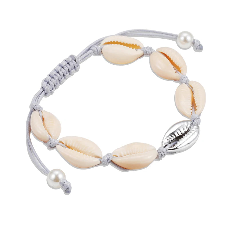 Handmade Cowrie Shell and Conch Boho Bracelet