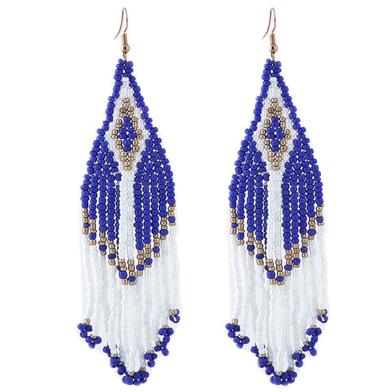 Kymyad Earrings 2022 Trend New Long Dangle Earrings Vintage Earings Fashion Jewelry Female Earrings Tassel Beads Chains Earring