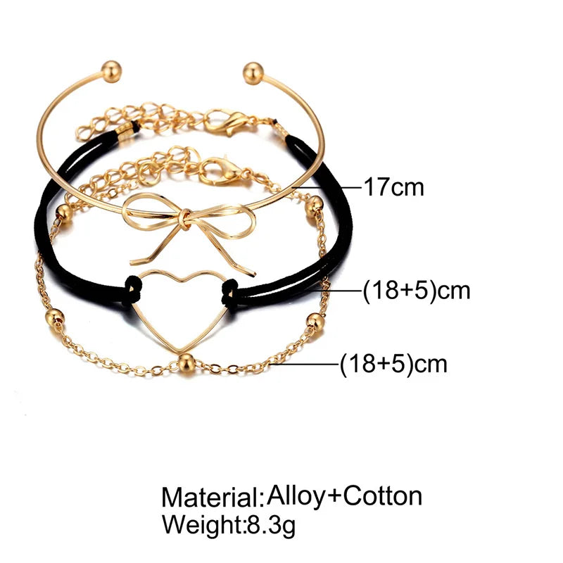 Boho Charm and Crystal Bead Bangle Bracelet Set