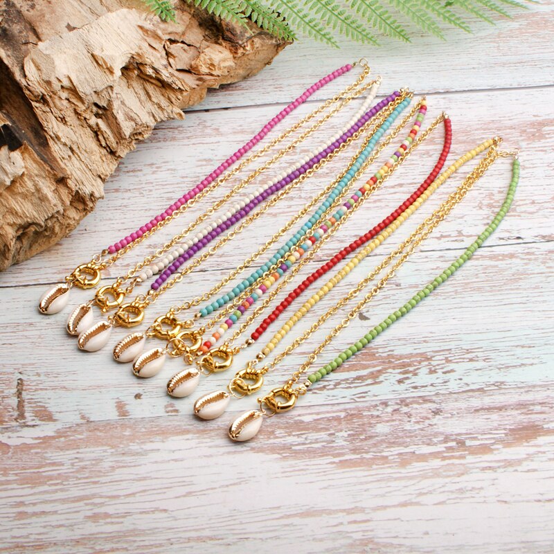 MOON GIRL Boho Cowrie Choker Natural Shell Pendant Necklace Women Design Chain Collares Fashion Collier Femme Dropshipping