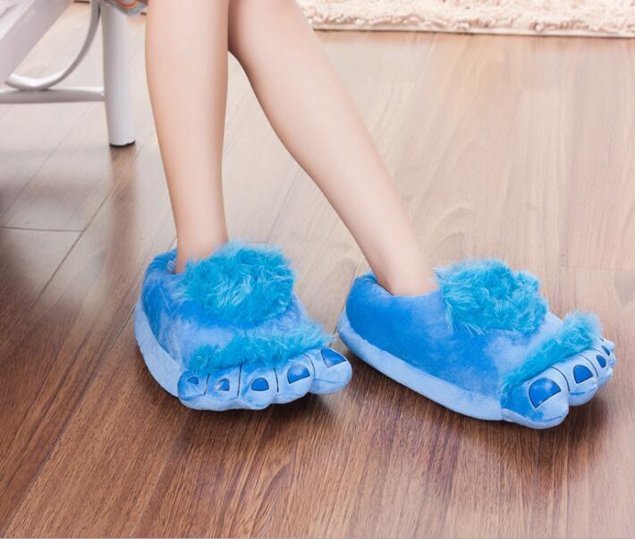 Women Men Plush Slipper Big Feet Creative Men And Women Slippers Winter House Shoes Funny Home Soft Shoes Cotton slippers s135