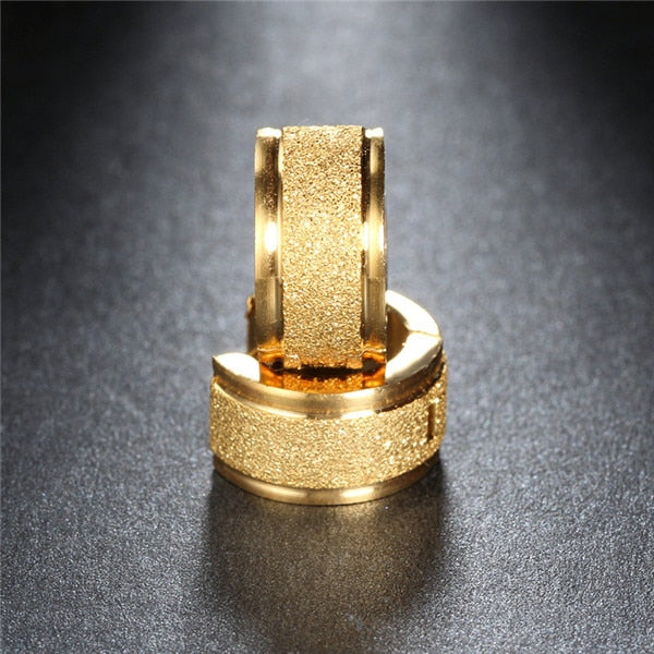 ZORCVENS Silver Color&Gold-Color Punk Rock Stainless Steel Small Hoop Earrings for Women Wedding Party Jewelry