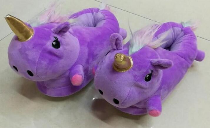 Size 36-41 Adult Unicorn Home Slippers Women Unicornio Pantufa Cute Shoes Cartoon Fur Unisex Indoor Chausson Licorne Chinelo k46
