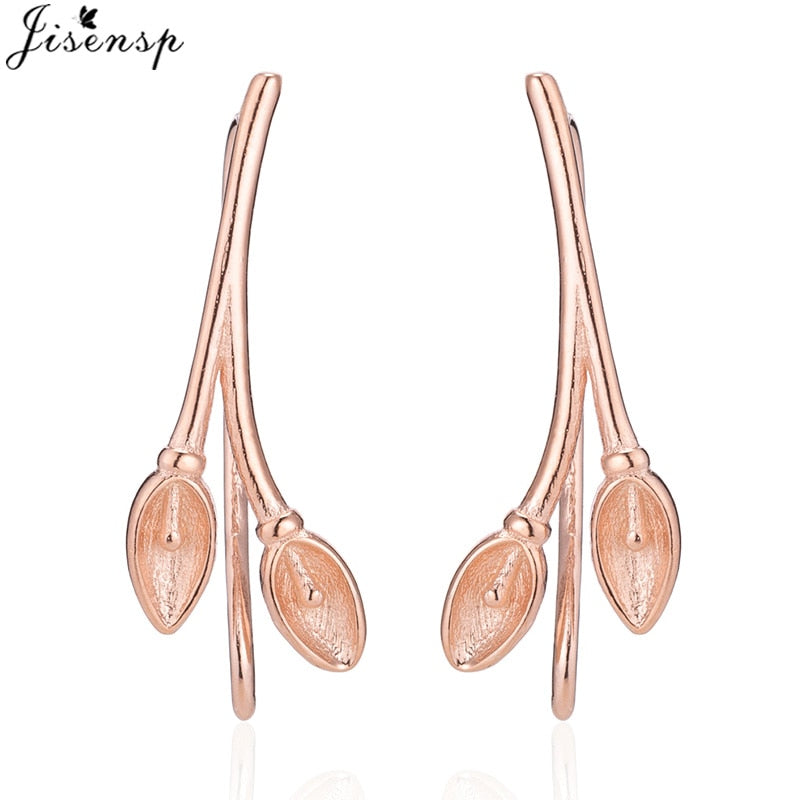 Jisensp Punk Waves Ear Climbers Earrings for Women Stud Earings Ear Crawler Bohemian Cute Earing Piercing Earings Pendientes