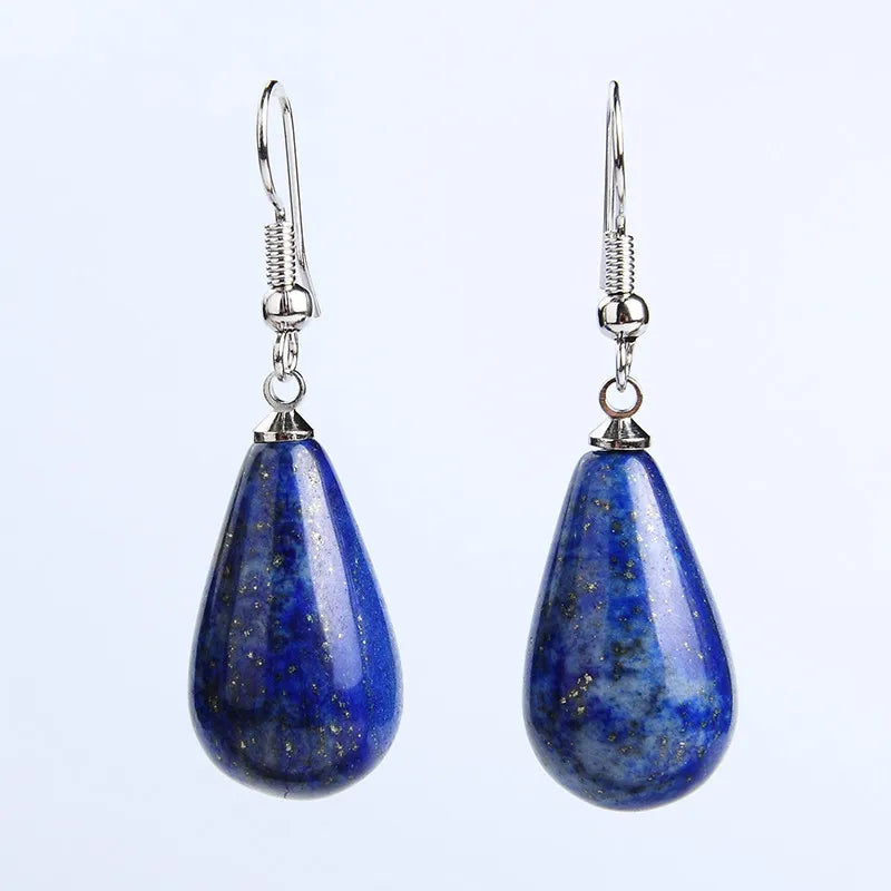 Obsidian Rose Quartz Teardrop Healing Earrings Jewelry