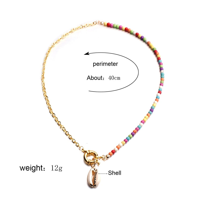 MOON GIRL Boho Cowrie Choker Natural Shell Pendant Necklace Women Design Chain Collares Fashion Collier Femme Dropshipping