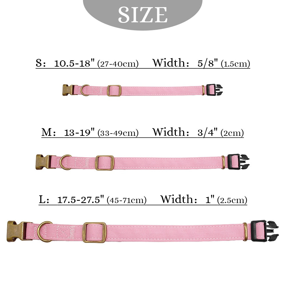 Personalized Dog Collar Nylon Small Large Dogs Puppy Collars Engrave Name ID for Small Medium Large Pet Pitbull Chihuahua Pink