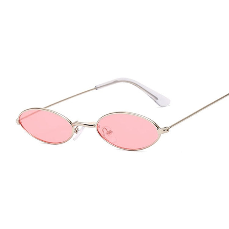 Small Frame Black Shades Round Sunglasses Woman Oval Brand Designer Vintage Fashion Pink Sun Glasses Female Oculos De Sol