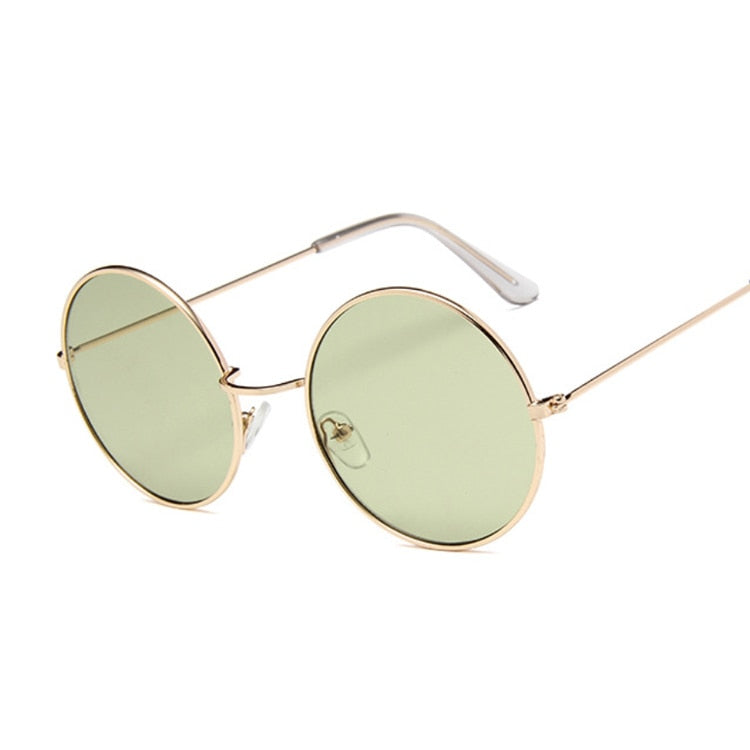 2019 Retro Round Pink Sunglasses Woman Brand Designer Sun Glasses For Woman Alloy Mirror Female Oculos De Sol Black