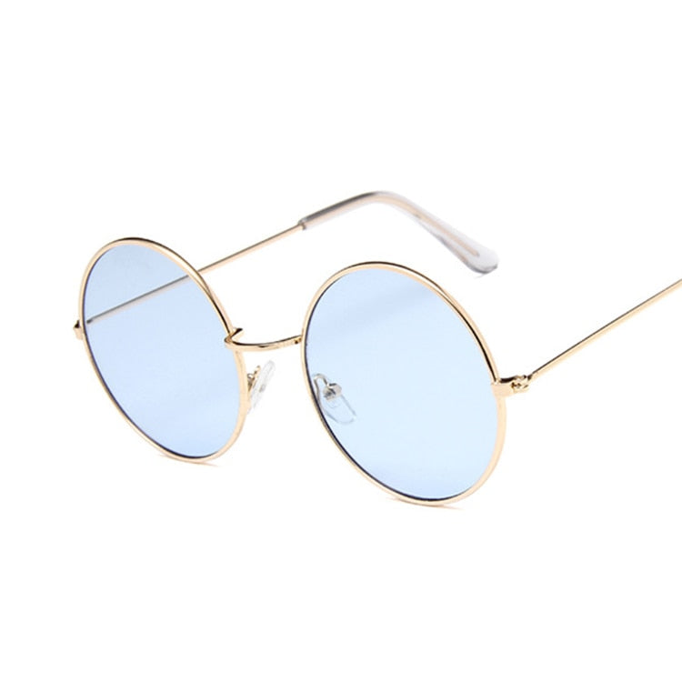2019 Retro Round Pink Sunglasses Woman Brand Designer Sun Glasses For Woman Alloy Mirror Female Oculos De Sol Black