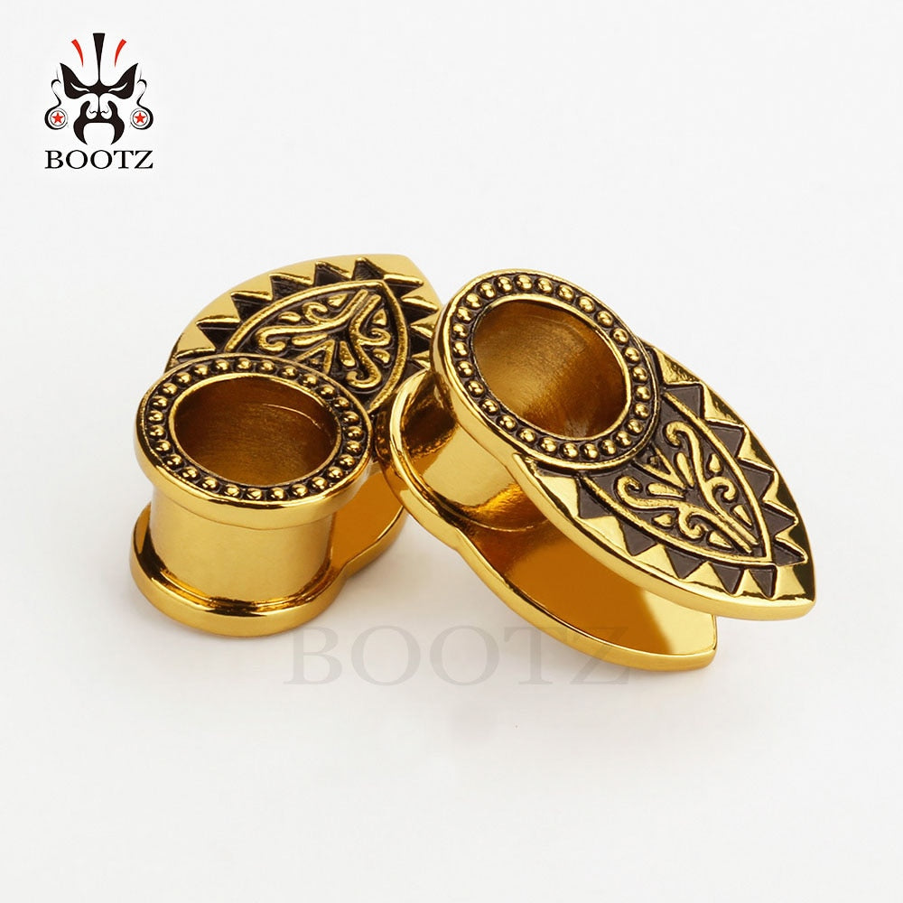 KUBOOZ Ear Plugs Tunnels Piercing Gauges Fashion Expander Stretchers Earring Stainless Steel Jewelry For Women Men 6mm 8mm 10mm