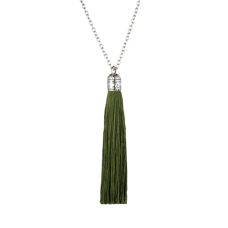 Ethnic Fringe Tassel Long Pendant Necklace Jewelry