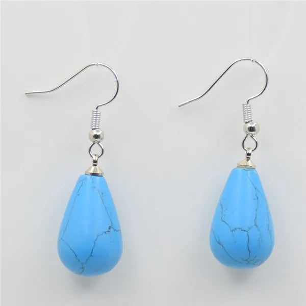 Obsidian Rose Quartz Teardrop Healing Earrings Jewelry