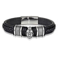 XQNI Genuine Leather Bracelet & Bangle Buddha Head Accessories with Stainless Steel for Blessing Men Bracelet Lucky Jewelry - Charlie Dolly