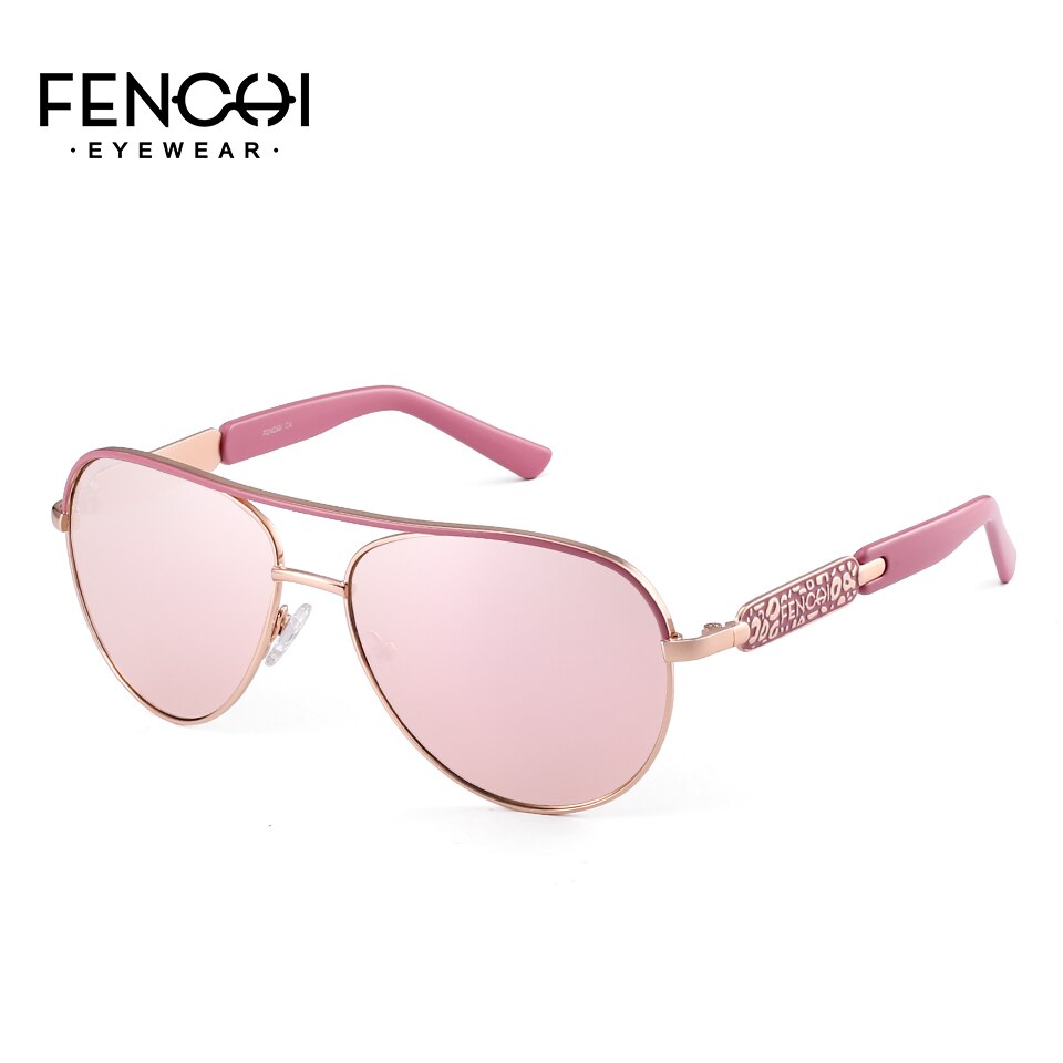 FENCHI Sunglasses Women Driving Pilot Design luxury brand shades pink mirror trendy Sun glasses oculos de grau feminino