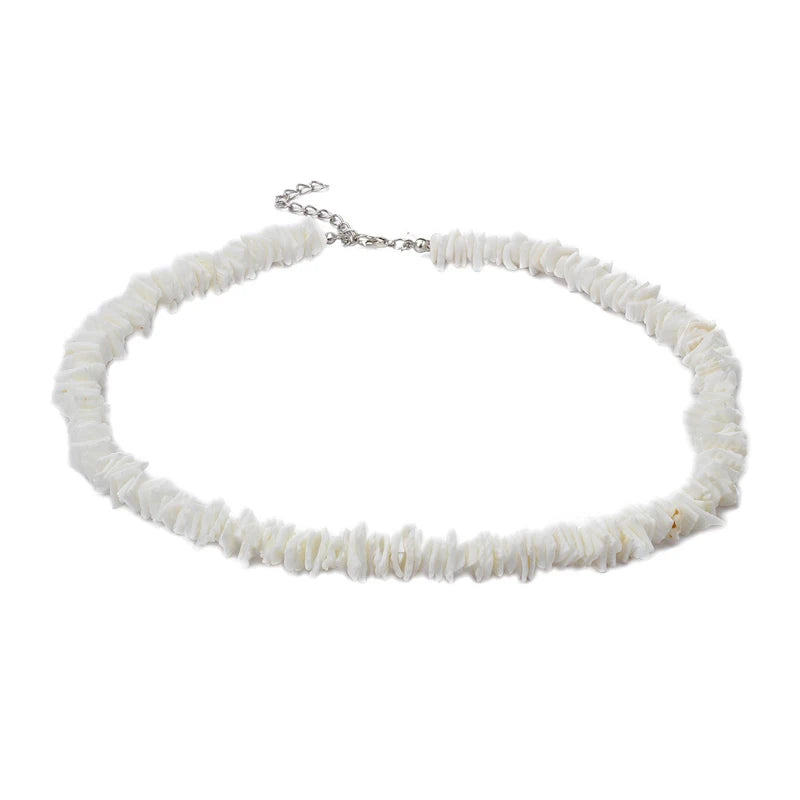 Vintage Smooth Puka Shell Bib Collar Necklace