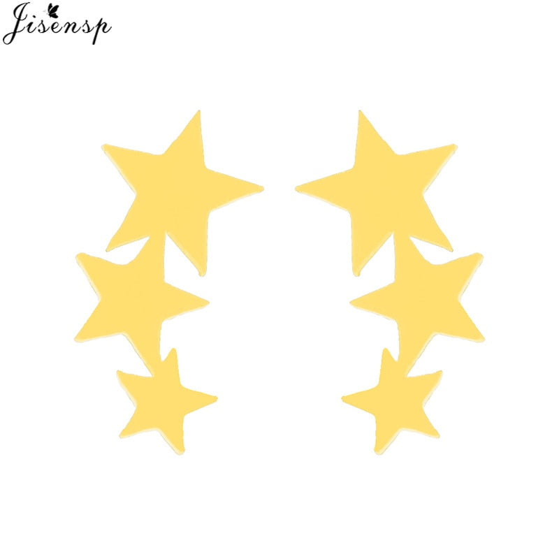 Jisensp Punk Waves Ear Climbers Earrings for Women Stud Earings Ear Crawler Bohemian Cute Earing Piercing Earings Pendientes