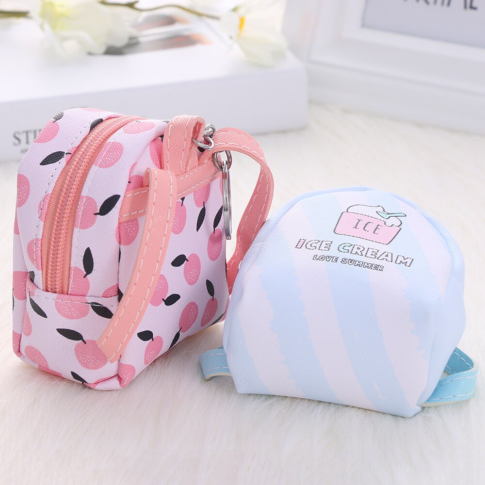 2023 Cartoon Women Girls Mini Coin Bag Cat Printed Coin Purse Keys Card Holder Wallet Money Bags Earphone Package Kids Gifts