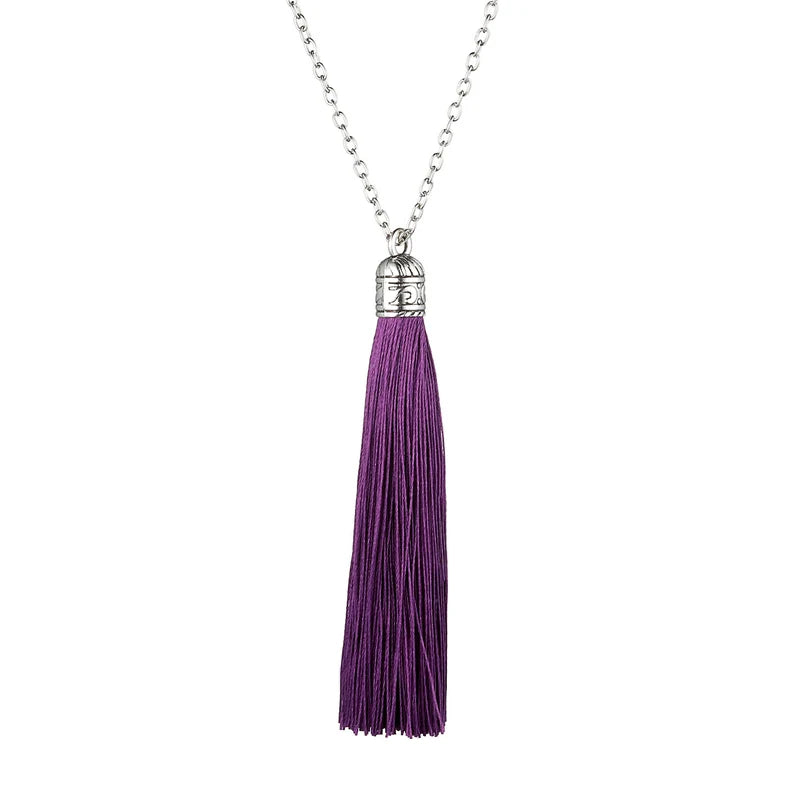 Ethnic Fringe Tassel Long Pendant Necklace Jewelry