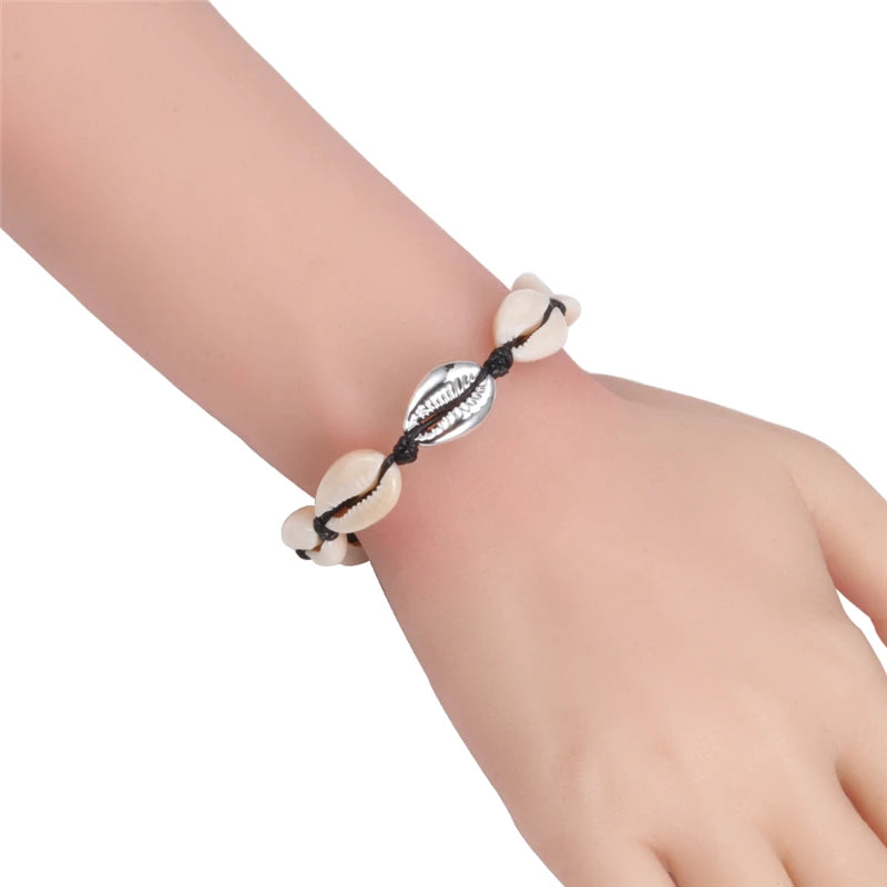 Handmade Cowrie Shell and Conch Boho Bracelet