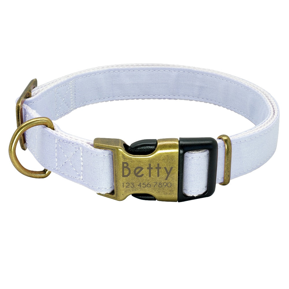 Personalized Dog Collar Nylon Small Large Dogs Puppy Collars Engrave Name ID for Small Medium Large Pet Pitbull Chihuahua Pink