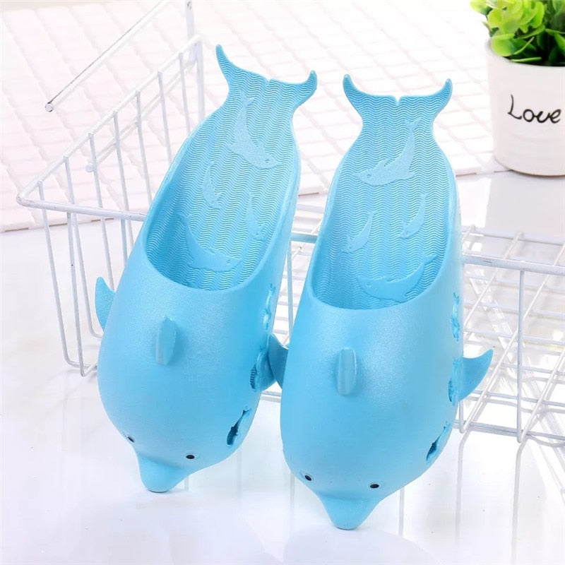 2022 ladies animal dolphin slippers summer men's sandals beach shoes outside funny bathroom floor home lovers slippers