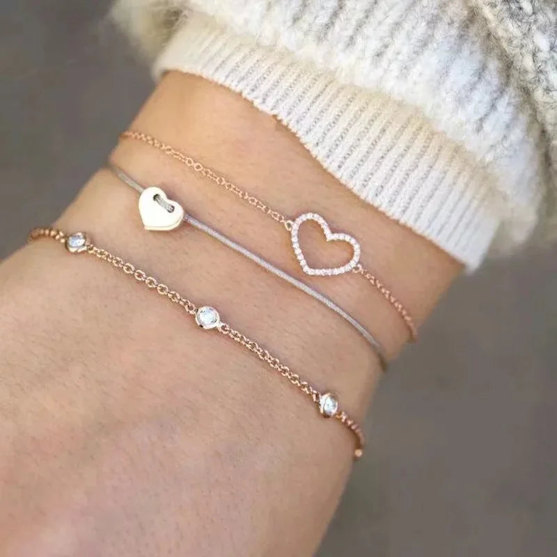 Boho Charm and Crystal Bead Bangle Bracelet Set