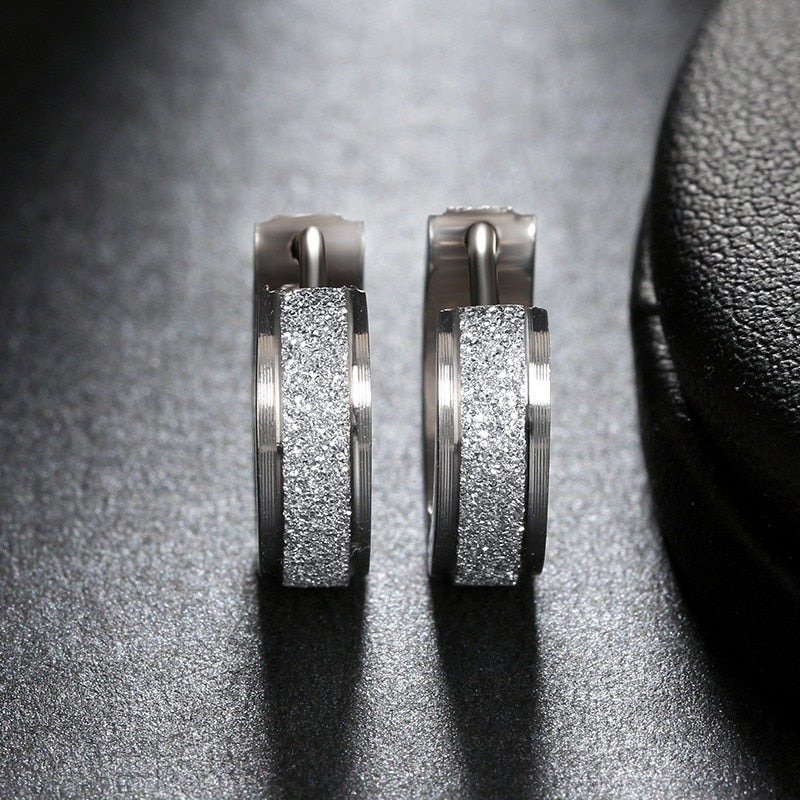 ZORCVENS Silver Color&Gold-Color Punk Rock Stainless Steel Small Hoop Earrings for Women Wedding Party Jewelry