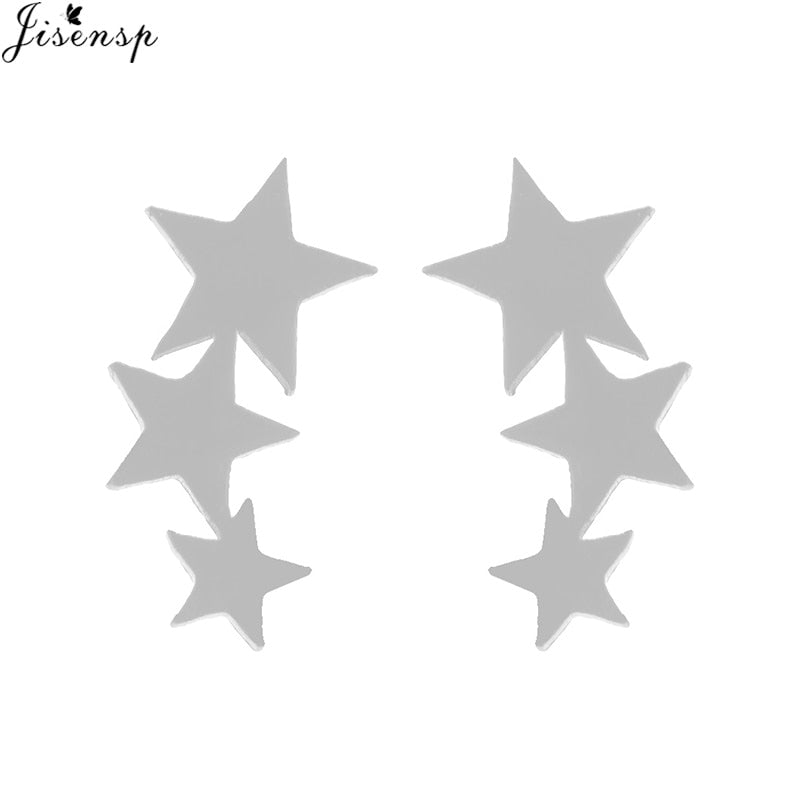 Jisensp Punk Waves Ear Climbers Earrings for Women Stud Earings Ear Crawler Bohemian Cute Earing Piercing Earings Pendientes