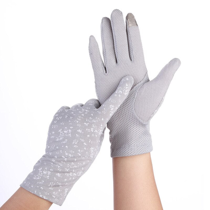 Women Sunscreen Stretch Gloves Summer Spring Lady Touch Screen Anti Uv Slip Resistant Driving Glove Breathable Guantes Pink