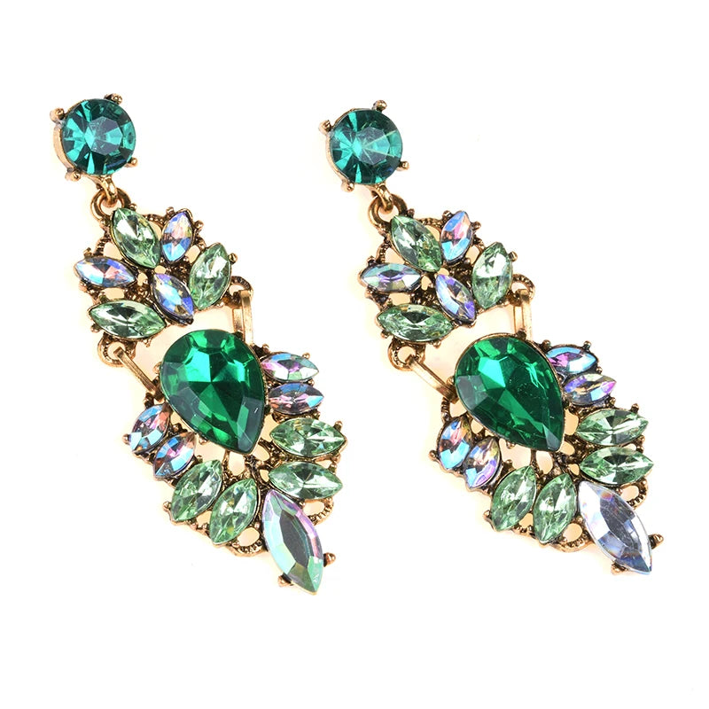 Crystal Water Drop Long Statement Earrings Jewelry