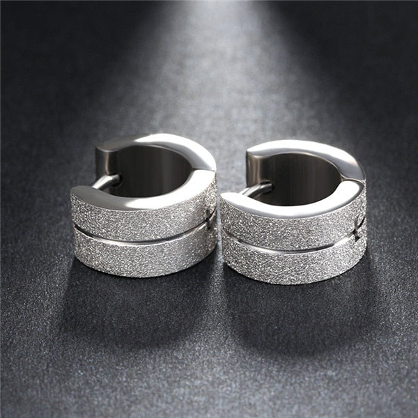 ZORCVENS Silver Color&Gold-Color Punk Rock Stainless Steel Small Hoop Earrings for Women Wedding Party Jewelry