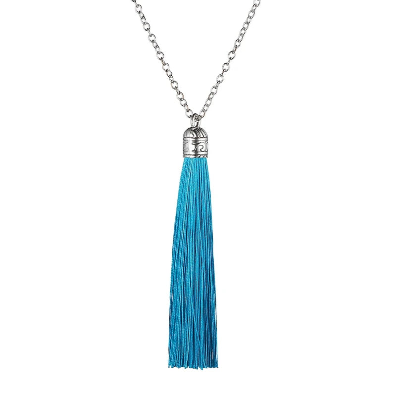 Ethnic Fringe Tassel Long Pendant Necklace Jewelry