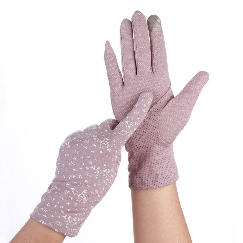 Women Sunscreen Stretch Gloves Summer Spring Lady Touch Screen Anti Uv Slip Resistant Driving Glove Breathable Guantes Pink
