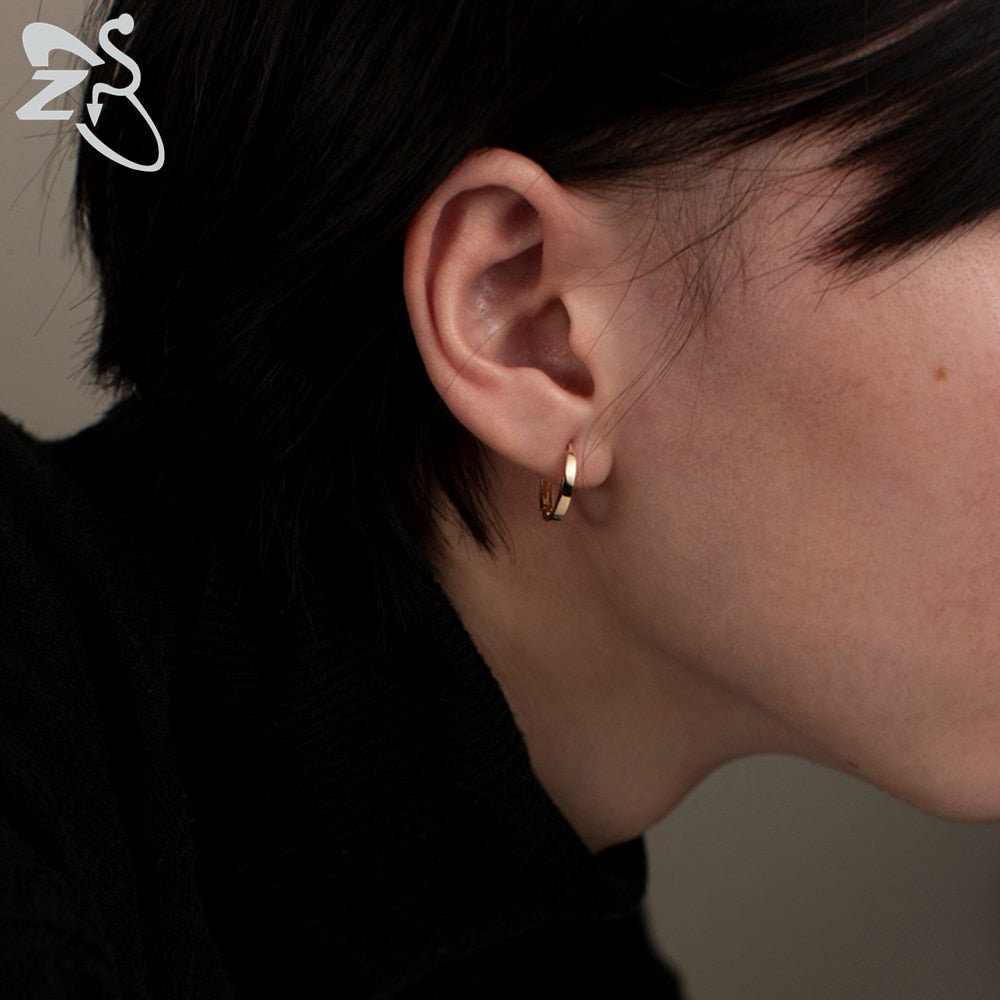 Small Hoop Earrings Women Circle Earrings Men High Polish Stainless Steel Round Earrings Jewelry Men Ear Piercing Bijoux Jewelry