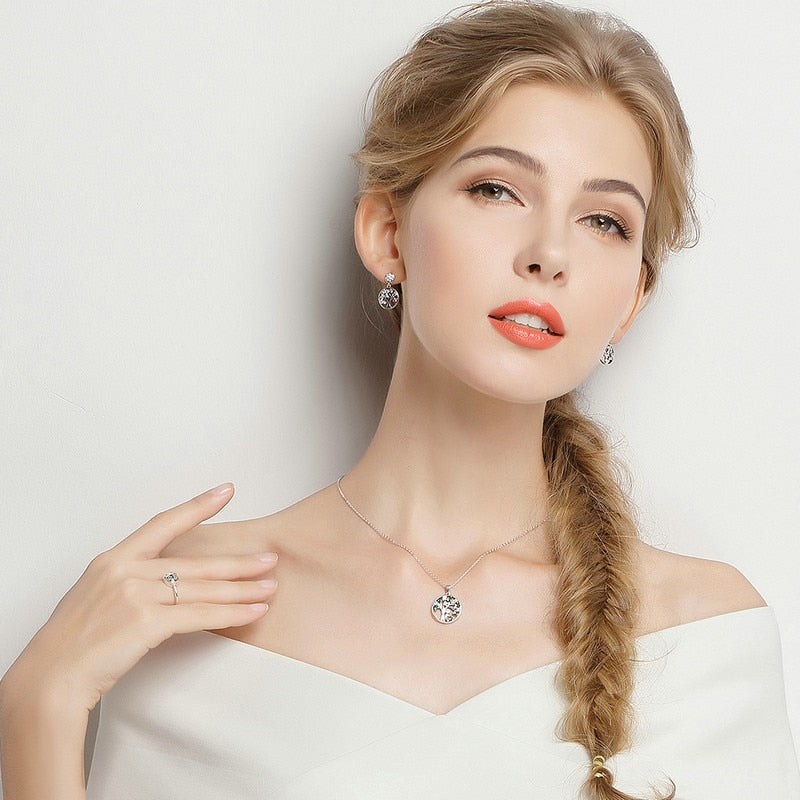 BAMOER 925 Sterling Silver Tree of Life Necklace for Women, 14K Gold Plated Lucky Tree Pendant Necklaces Jewelry for Girlfriend