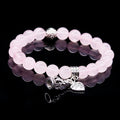 Natural Stone Pink Crystal Bracelets & Bangles For Women Men Color Pendent Charm Bracelet Casual Jewelry Love Gift - Charlie Dolly