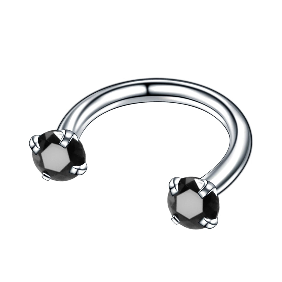 1Pc Crystal Nose Ring Barbells Horseshoe Ring Lip BCR Cartilage Earrings Tragus Piercing Helix Piercing Body Jewelry