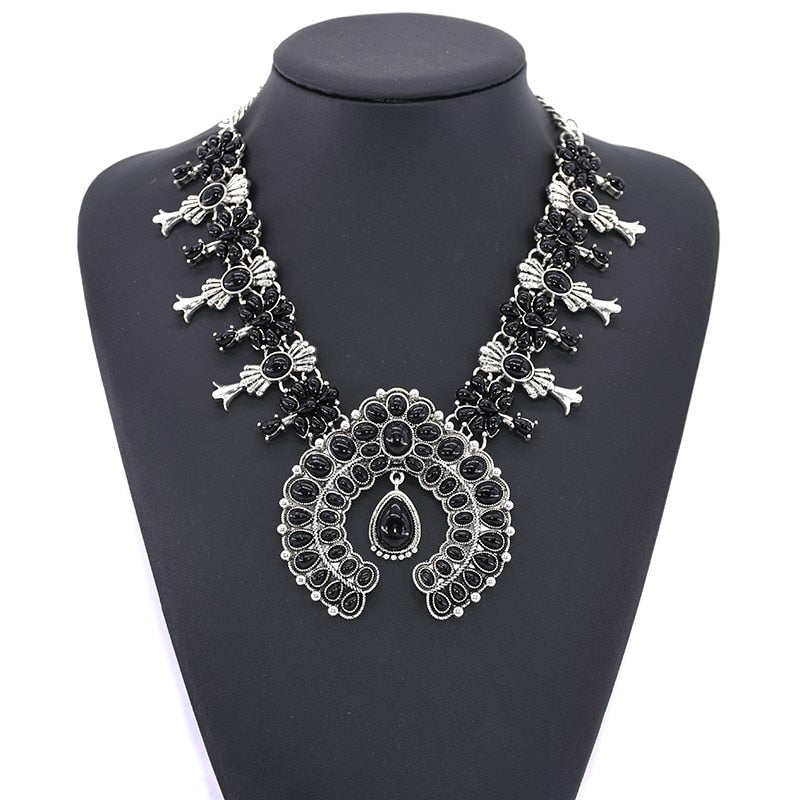 Indian Vintage Statement Choker Necklace Women Native American Jewelry Boho Tribal Moon Pendants Collar Necklace