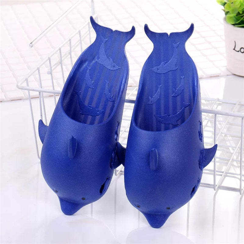 2022 ladies animal dolphin slippers summer men's sandals beach shoes outside funny bathroom floor home lovers slippers