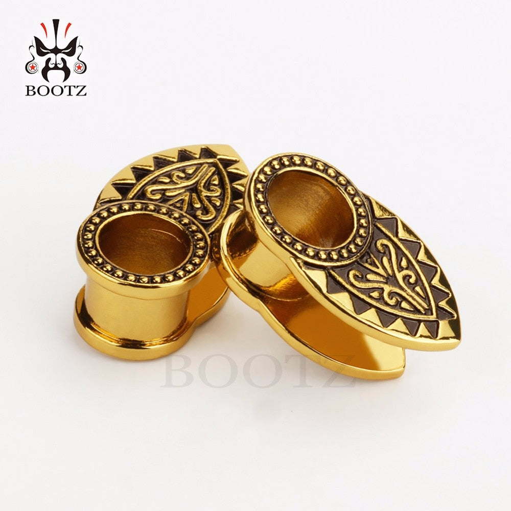 KUBOOZ Ear Plugs Tunnels Piercing Gauges Fashion Expander Stretchers Earring Stainless Steel Jewelry For Women Men 6mm 8mm 10mm