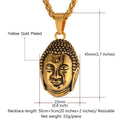 gold color Buddha necklace for men jewelry with stainless steel chain buddhist accessories lucky jewelry P2478G - Charlie Dolly