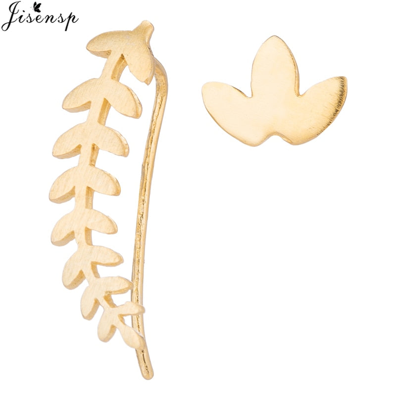 Jisensp Punk Waves Ear Climbers Earrings for Women Stud Earings Ear Crawler Bohemian Cute Earing Piercing Earings Pendientes