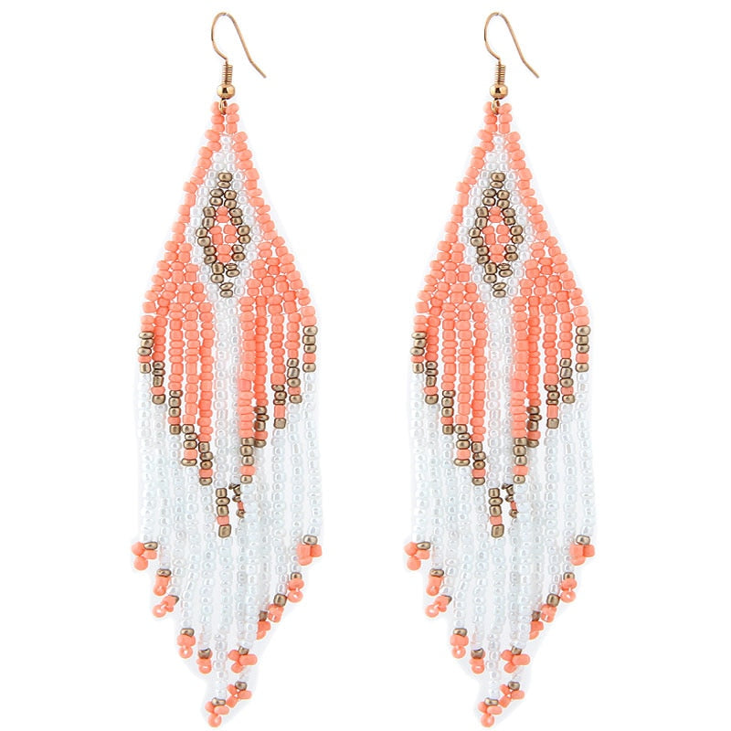 Kymyad Earrings 2022 Trend New Long Dangle Earrings Vintage Earings Fashion Jewelry Female Earrings Tassel Beads Chains Earring