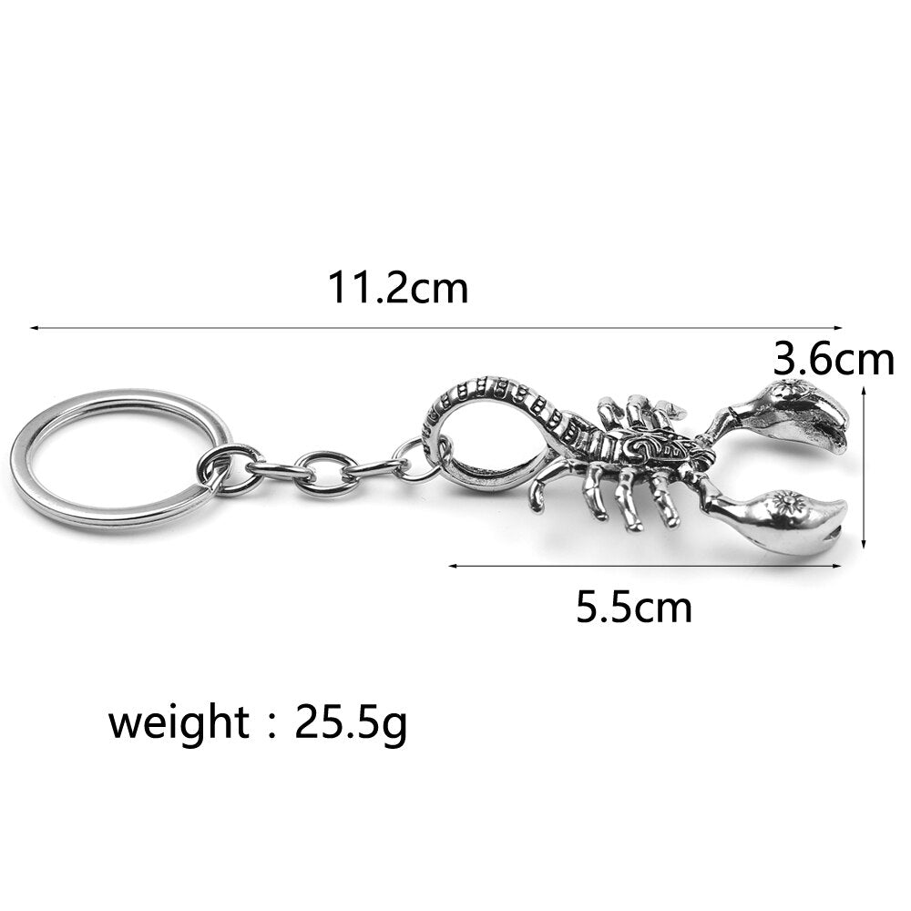 Hip hop Black Cool Scorpion Animal Pendant Key Chain Stainless Steel Exquisite Fashion Punk Keychain Men Jewelry Birthday Gift