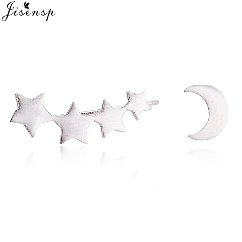 Jisensp Punk Waves Ear Climbers Earrings for Women Stud Earings Ear Crawler Bohemian Cute Earing Piercing Earings Pendientes