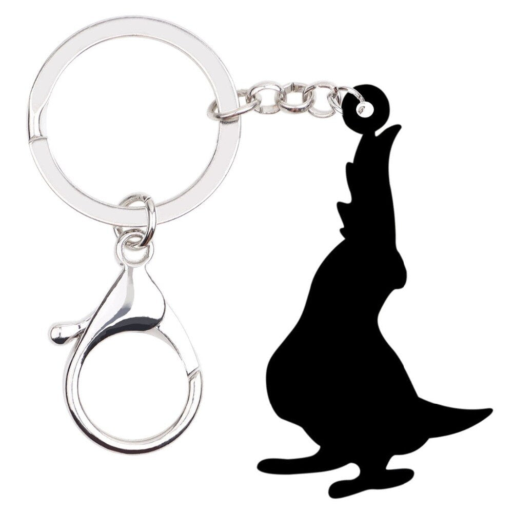 Bonsny Acrylic Cockatiel Parrot Bird Key Chains Keychain Fashion Animal Jewelry For Women Girls Bag Wallet Pendant Decoration