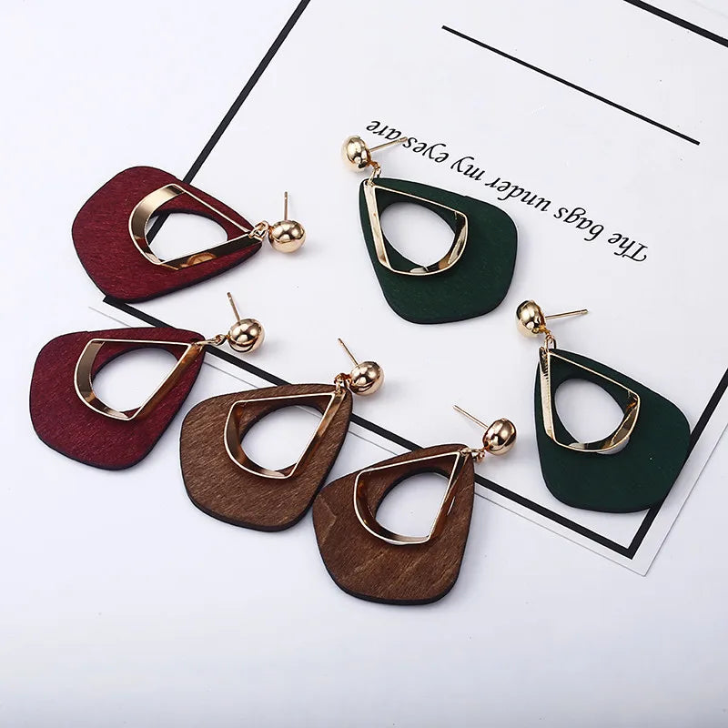 Hollow Geometric Ethnic Statement Earrings Jewelry