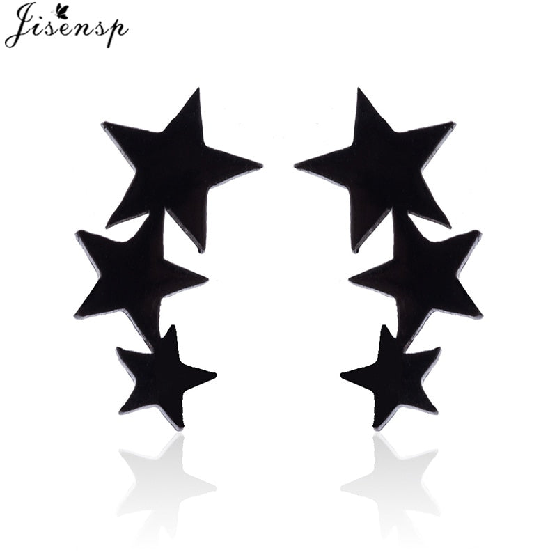 Jisensp Punk Waves Ear Climbers Earrings for Women Stud Earings Ear Crawler Bohemian Cute Earing Piercing Earings Pendientes